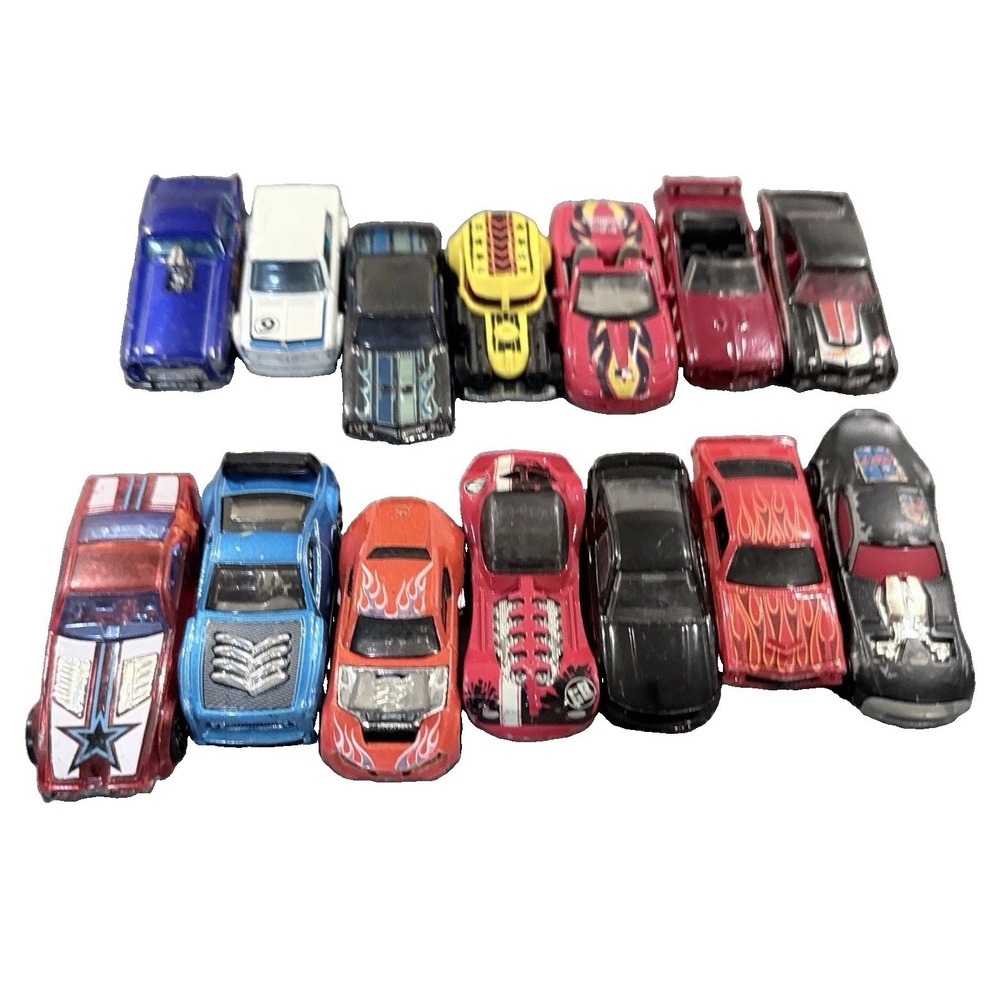 Hot Wheels Loose Diecast Lot 14pc Muscle Cars Hot Rods BMW Mustang 1/64 Scale